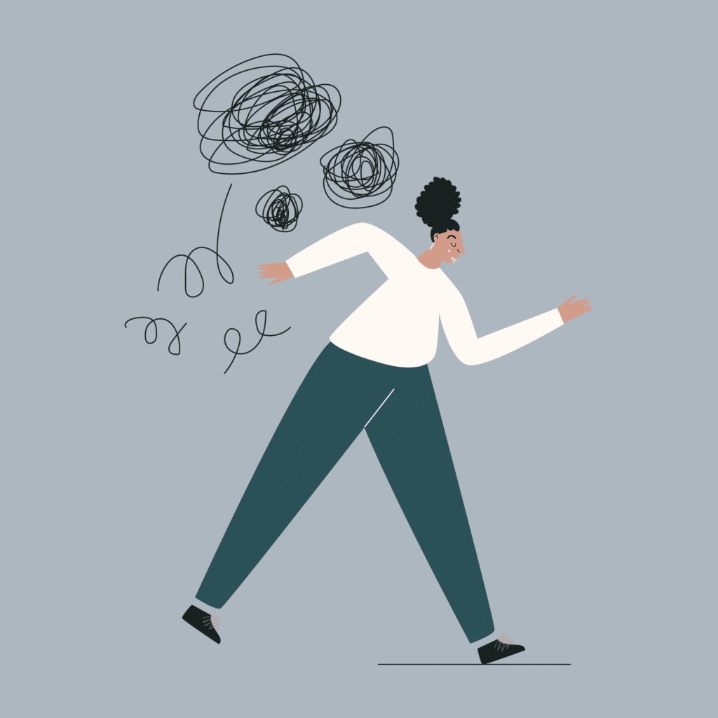 Woman struggling with grief